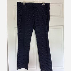 Navy Trousers with White Polka Dots